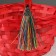 Wicker basket, d19 x 9 x 32 cm, pink, bamboo
