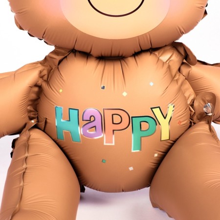 Foil ball 30 "Happy Bear", matte, beige color-1