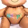Foil ball 30 "Happy Bear", matte, beige color