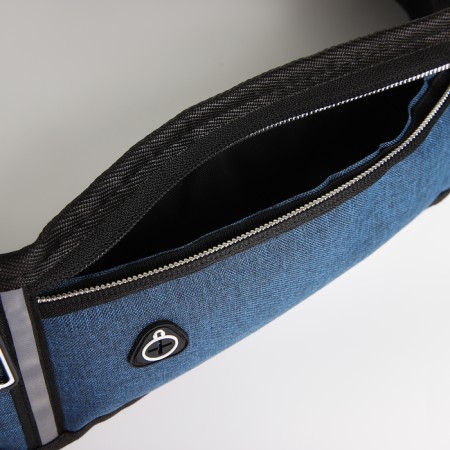 Lightning waist bag, 3 departments, blue color-4