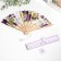 Fan bamboo, textiles h = 21 cm bend, with a brush "flowers" in a box, white-lilac