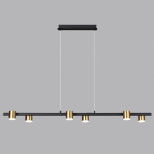 Lumber Lumion lamp. FLINT, 40W, LED, 1400x155 mm, black color, brass