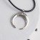 Piece on the cord "Horn Horn", color black silver on a black lace, 42 cm