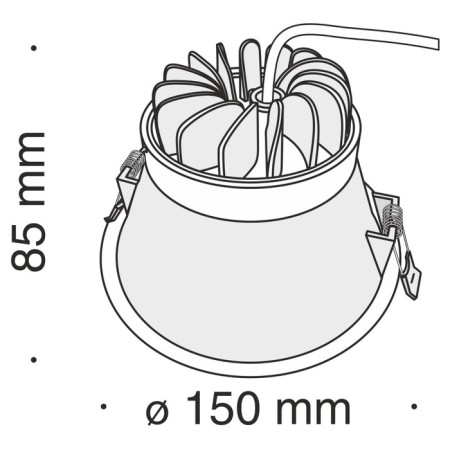 The built-in lamp Technical DL039-L15W4K, LED, 14 W, 150x150x85 mm, 850 lm, 4000k, white-6
