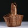 Picnic basket, with a double cover, reinforced, 37 × 25 × 28, rattan