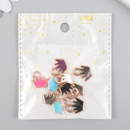 Decor for creativity plastic for metal "Crown Bright" mix set 10 pcs 0.2x1.5x1.5 cm-3