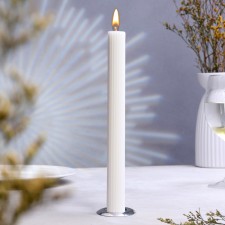 Свеча-цилиндр с гранями, 25х3,5 см, белая, 10 ч