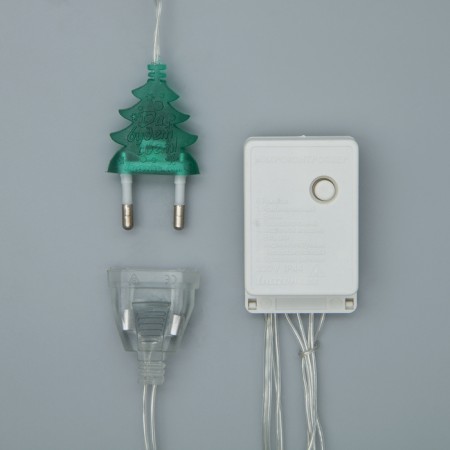 Garland "Curtain" 2 x 1.5 m with nozzles "Hedgehog", IP20, Transparent thread, 360 LED, white glow, 8 modes, 220 V-4