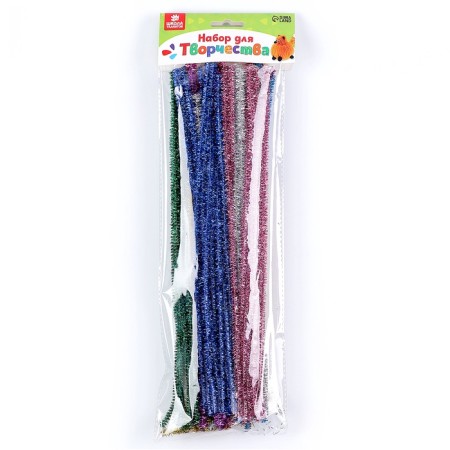 Wire with pile for crafts and decoration, set of 100 pcs., Mix color with brilliance-5