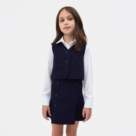 Minaku vest for girls, blue, height 146 cm