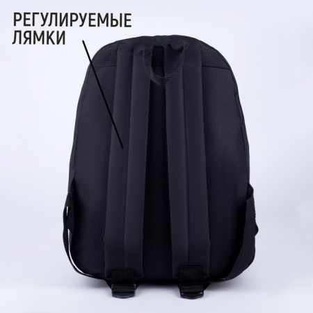 Backpack school school youth End, 29x12x37, lightning department, n/pocket, reflective tapes, black color-3