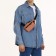 Women's sling bag from textiles, pink color