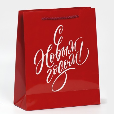 Laminated vertical packet “With a gift for you”, ML 21 x 25 x 8 cm, New Year-2
