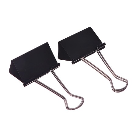 A set of clamps for papers of black 60mm 2 pieces in a package-1
