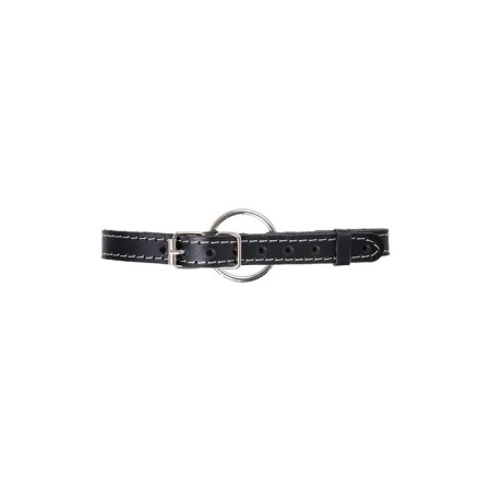 Gag Pecado BDSM, “Ring 39 mm”, with a white stitch, genuine leather, black-2