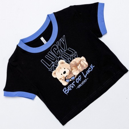Children's T -shirt, height 122 cm, black color-1