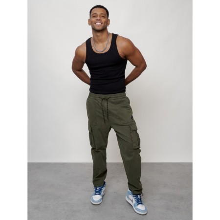 Cargo jeans male, size 50-52, khaki color-9