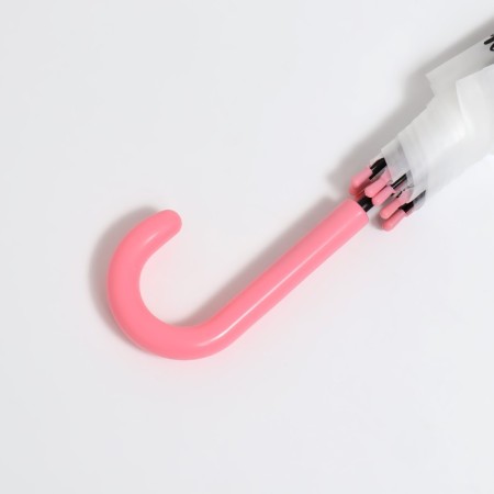 Umbrella - a semiautomatic “unicorn” cane, 8 spokes, r = 47 cm, white/pink color-3