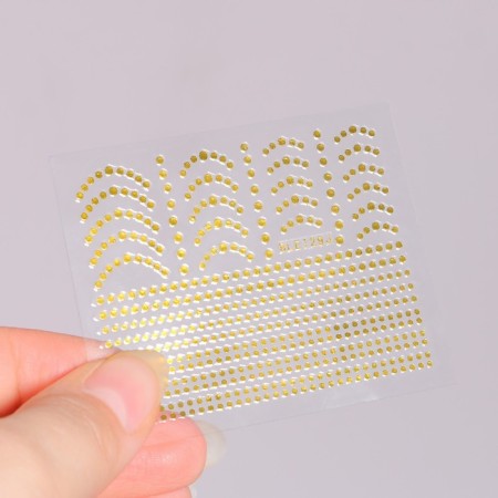 Nail stickers "bead", golden color-1
