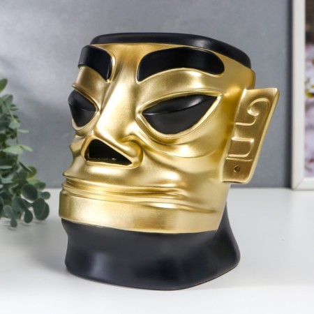 Souvenir Polystone Salvetnik "Aboriginal with a sharp nose" black-gold 19x12x20 cm-2