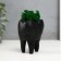 Concrete Kashpo "tooth" with moss black 7.5x6.5x9.5 cm (moss green stabilized)