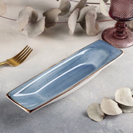 Ceramic serving dish "sapphire", 26 × 7.5 cm, blue color
