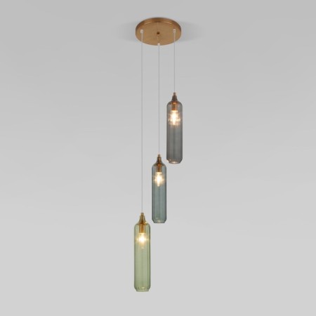 Suspended lamp EUROSTA SIESTA 50252/3, E14, 3x60W, 280x280x1485 mm, brass color