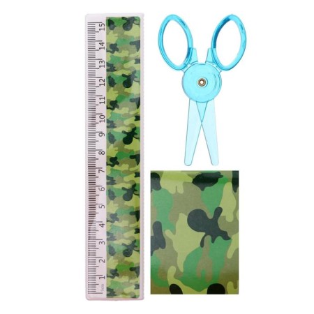 Table of Table Children's "Militari" (stand+2 pencil+ruler+sharpener+eraser+notebook 8 sheets+scissors)-3