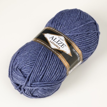 Yarn "Lanagold" 51% acrylic, 49% wool 240m/100g (203 jeans. Mel)-1