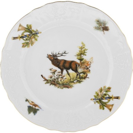 Small plate bernadotte, decor "Hunting Stories", 21 cm-3