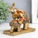 Souvenir Polystone "elephant with an elephant in the Popon with a strom" bronze 14x6.3x13.5 cm