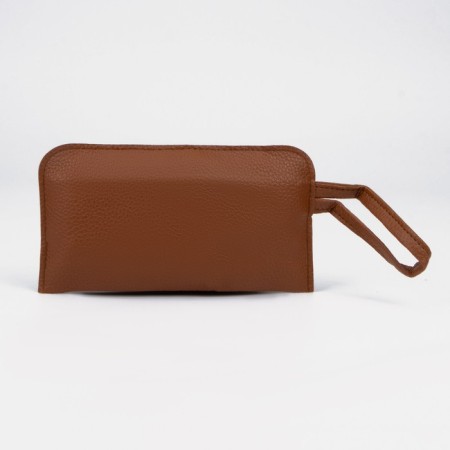 Bag's bag with a zipper, baby bag on a button, wallet, business card holder, brown color-11