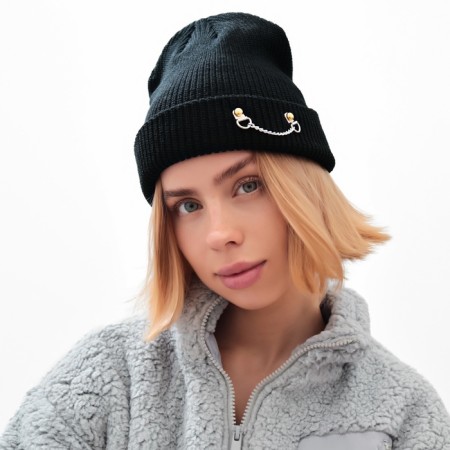 Women's hat minku, black color, rr 56-58