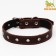 Leather collar on synthetic winterizer, dimensionless, 65 x 3 cm, Osh 22-55 cm, brown