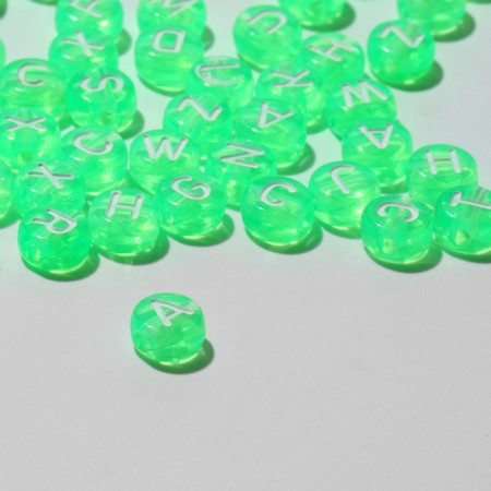 Acrylic bead "English letters" mix, 7 × 4 mm, set 10 g, color transparent-1