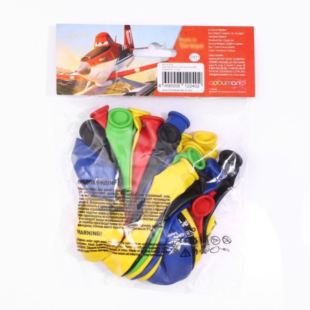 Shar Latex 12 ’’ “Airplanes”, pastel, 1-land, set 25 pcs., Mix-1