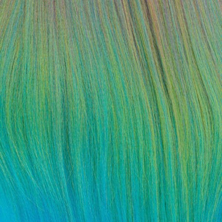 SIM-BRAIDS Kanecalon is three-color, corrugated, 65 cm, 90 grams, blue/green/pink (#FR-24)-1