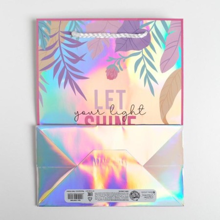 Gift holographic package, packaging, Let your Light Shine, 18 x 23 x 10 cm-3