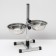 A stand with bowls, 2 x 1.5 l, height 50 cm, collapsible with an upper latch, chrome