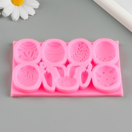 Mold Silicon "Easter traditions" 9 objects 7.8x12.5x1.2 cm-1