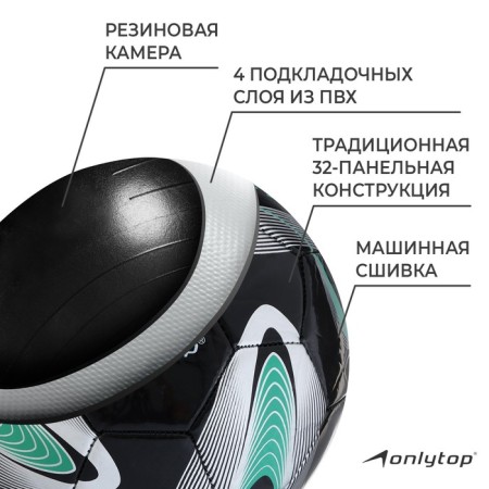 Ball football onlytop +f50, PVC, machine stitches, 32 panels, p. 5-2