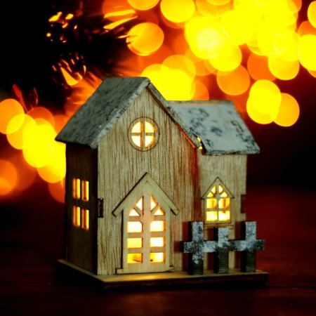 Light decor desktop "houses" 9.5 cm, mix-1