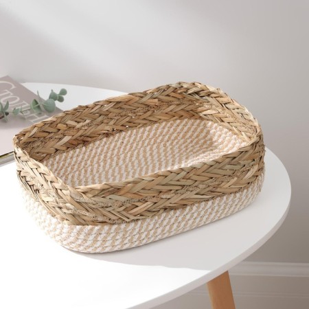 Basket for storage laid handmade Daulaan "Rita", 28 × 18 × 9 cm, brown color-3