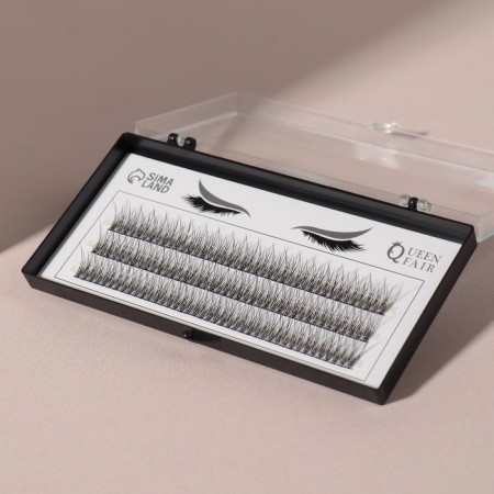 A set of overhead eyelashes "Lastochkin tail", bundles, 12 mm, thickness 0.07 mm, bend C, 12 D-1