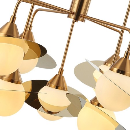 Saturn 9xg9 LED 5W chandelier, size 90x90x69.5-86 cm, bronze color-1