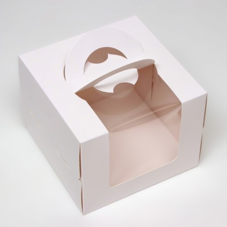 Box under the bento-port with a window, white, 18 x 18 x 14 cm-1