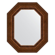 Mirror in the baguette frame, aged bronze with an ornament of 120 mm, 67x82 cm