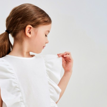 Блузка для девочки MINAKU: Cotton Collection цвет белый, рост 98-3
