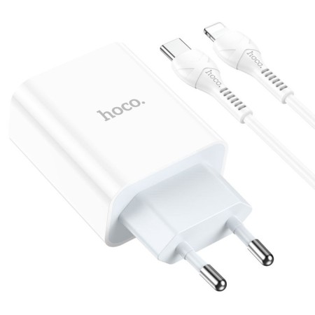 Network charger Hoco C97A, USB, Type-C, 20 W, Type-C-Lightning, 1 m, white-3