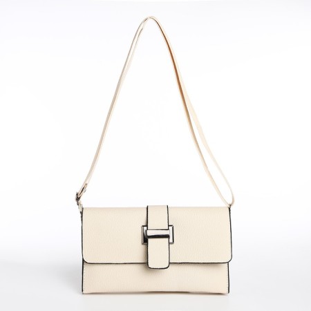 Bag-clate on magnet, long belt, white color-3